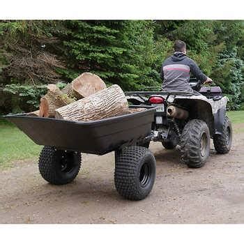 The 83 x 14 single axle with ATV ramps is a great choice for sideloading an ATV in the front, with the second unit parked behind it. . Atv trailer costco